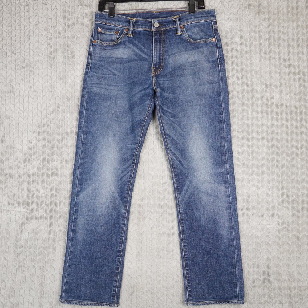 Levis‎ 513 Slim Straight Jeans Mens 30x34 Blue Denim Casual Cotton Blend